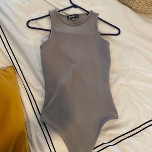 Missguided bodysuit in grey color size small